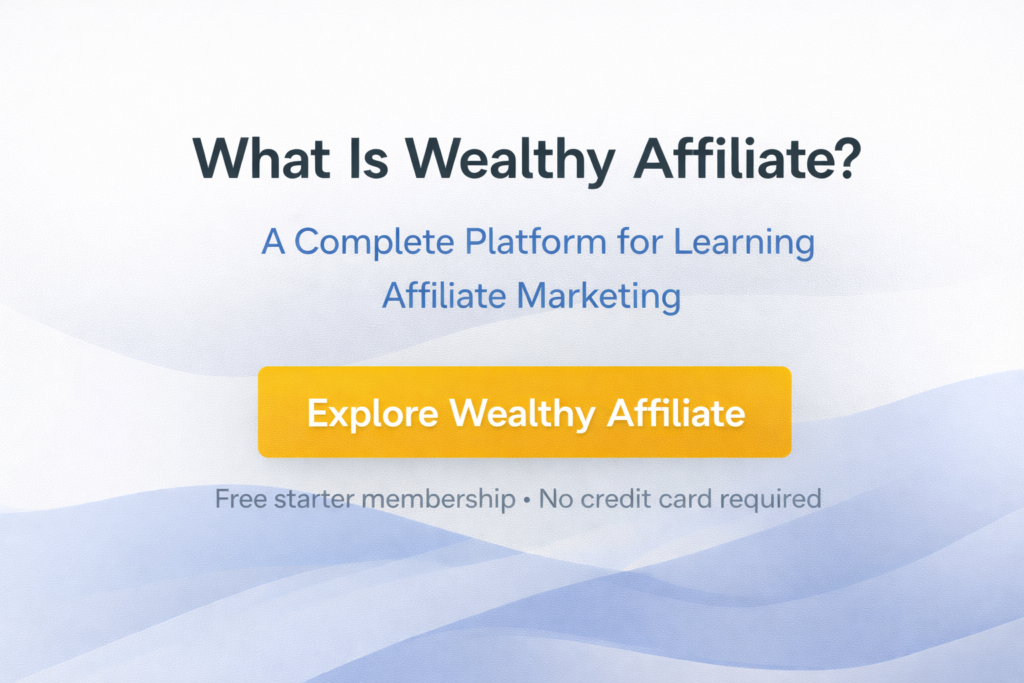 What is Wealthy Affiliate? A complete platform for learning affiliate marketing. 