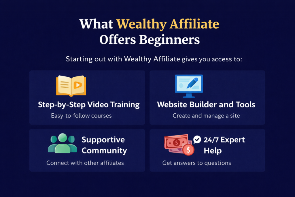 What Wealthy Affiliate Offers Beginners