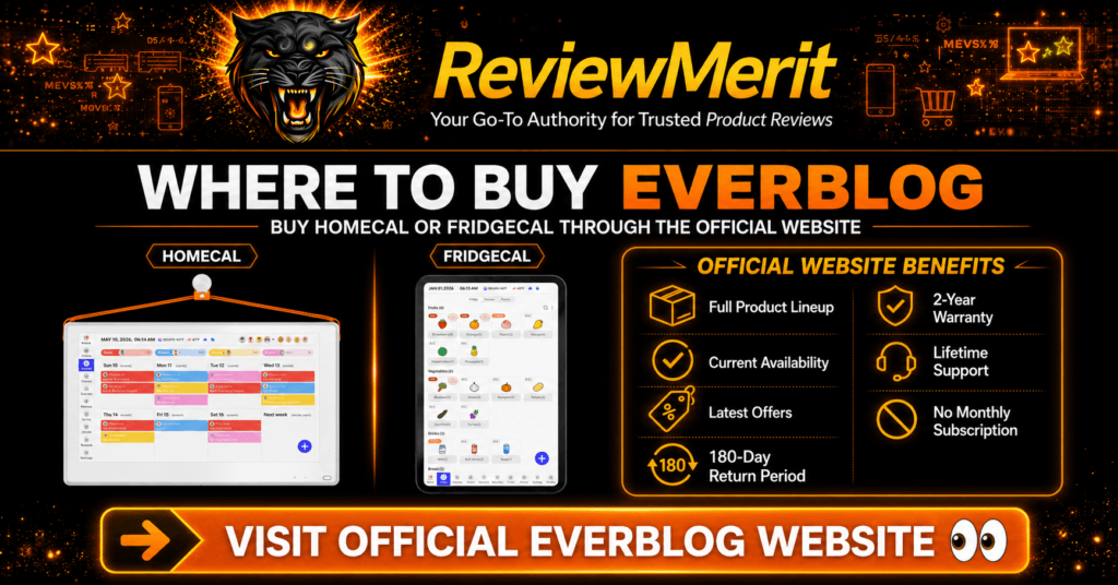 Everblog HomeCal and FridgeCal with official website benefits, warranty, support, return period, and current offers